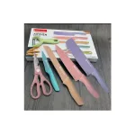 Colorful High Carbon Stainless Steel Kitchen Knives Set 6 Pcs - Image 3