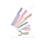 Colorful High Carbon Stainless Steel Kitchen Knives Set 6 Pcs