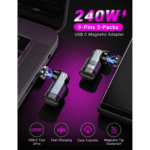 CYBE 9-Pin USB-C to USB-C Magnetic PD 240W 540 Degrees Rotatable OTG Adapter - Image 2