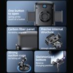 Yesido C175 One-touch Opening 360° Adjustable Mini Suction Cup Phone Holder - Image 3