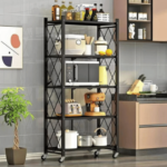 5 Layer Foldable Kitchen Storage Rack - Image 2