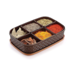 Rectangle Masala Box with 6 Compartments
