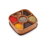 Square Masala Box with 7 Compartments & Spoon