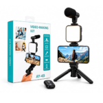 AY-49 Video Making Kit with LED Light, Mic & Mini Tripod