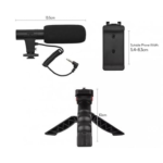 AY-49 Video Making Kit with LED Light, Mic & Mini Tripod - Image 2